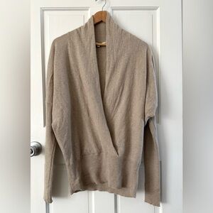 HACHE Italian Tan Wrap Sweater Merino Wool Blend Size M / EU 42